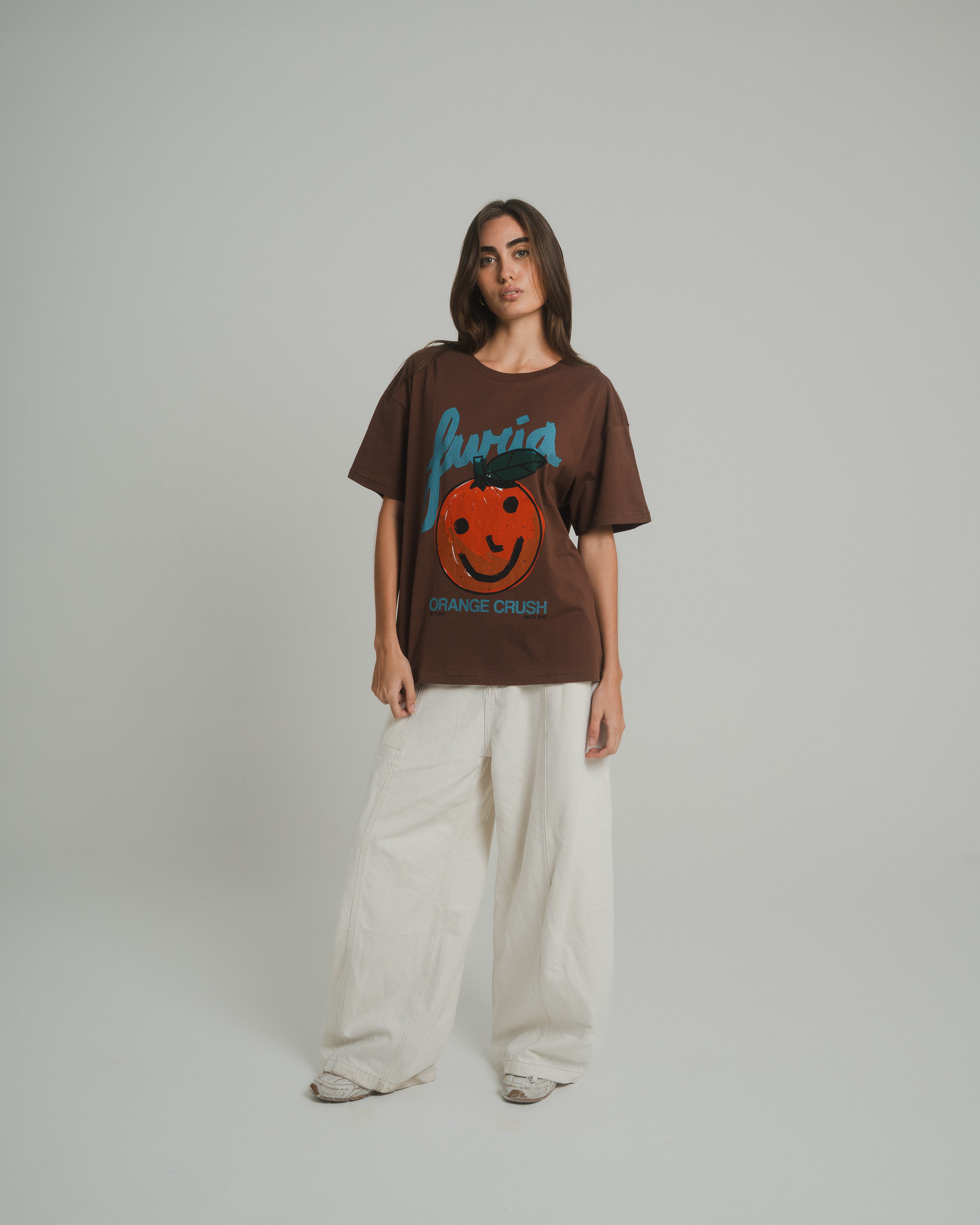 CAMILA ESTAMPADO ORANGE CRUSH MARRON OSCURO
