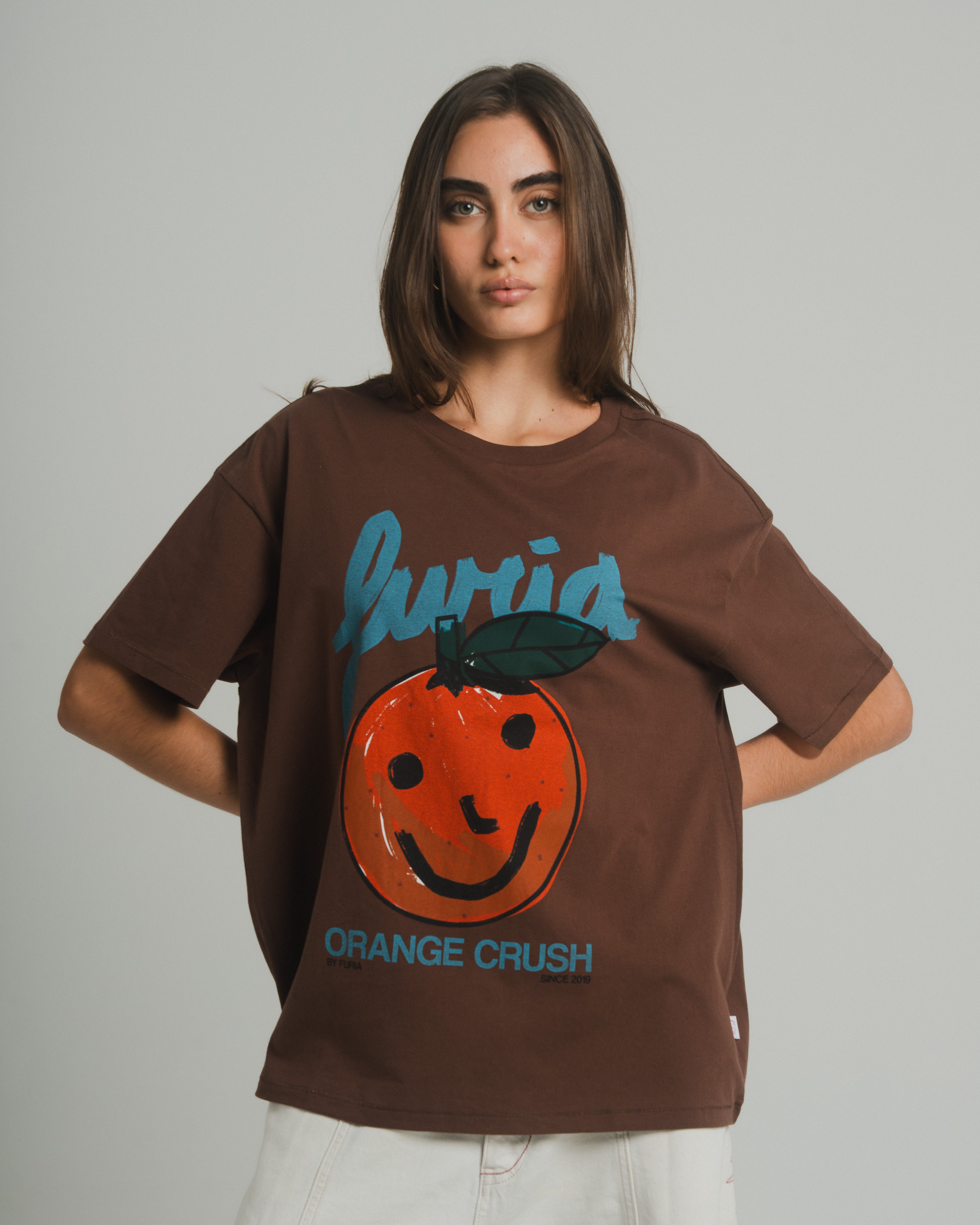 CAMILA ESTAMPADO ORANGE CRUSH MARRON OSCURO