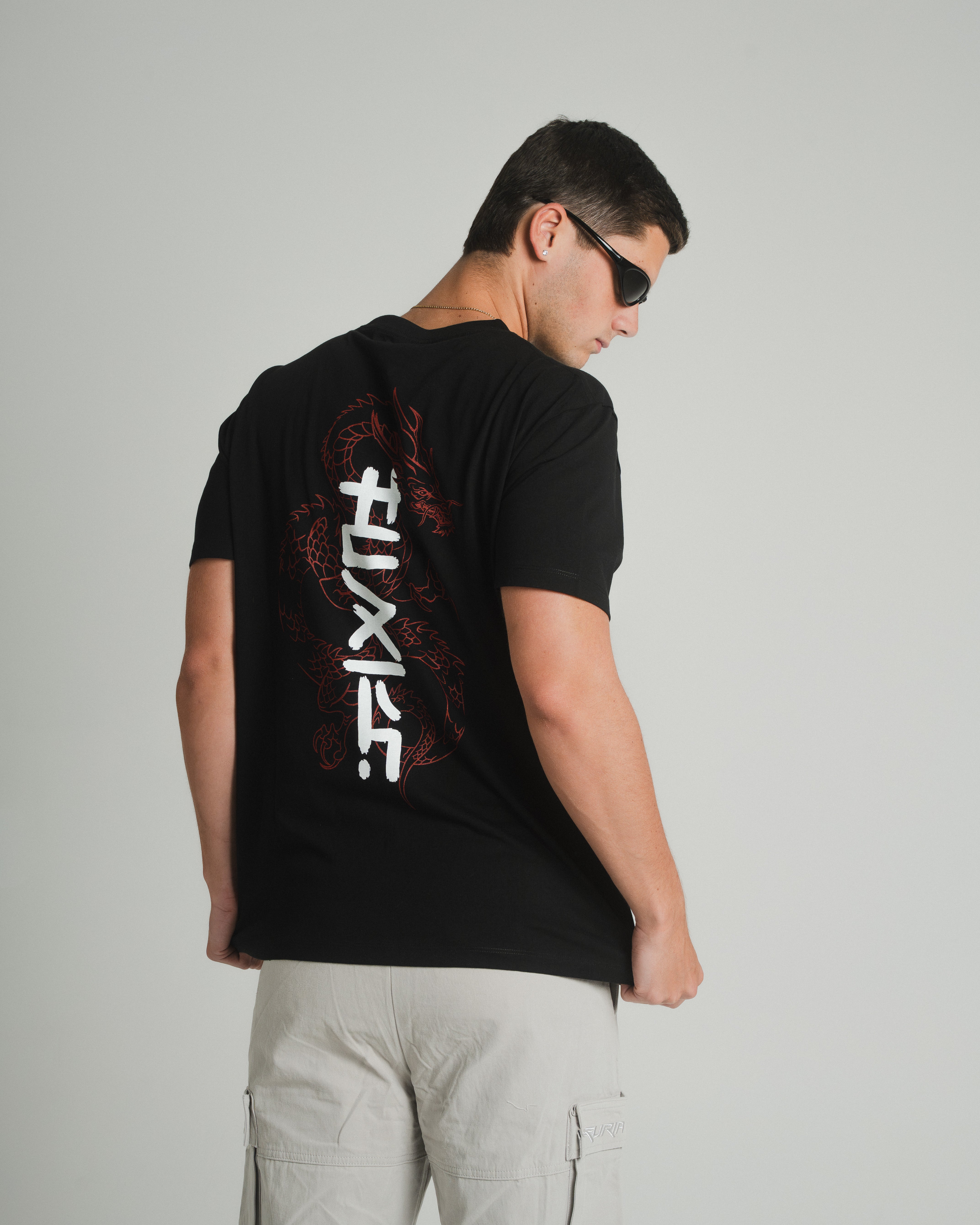 CHAOS SIGNATURE T SHIRT JERSEY ESTAMPADO DRAGON ROJO LOGO FURIA BLANCO BLACK