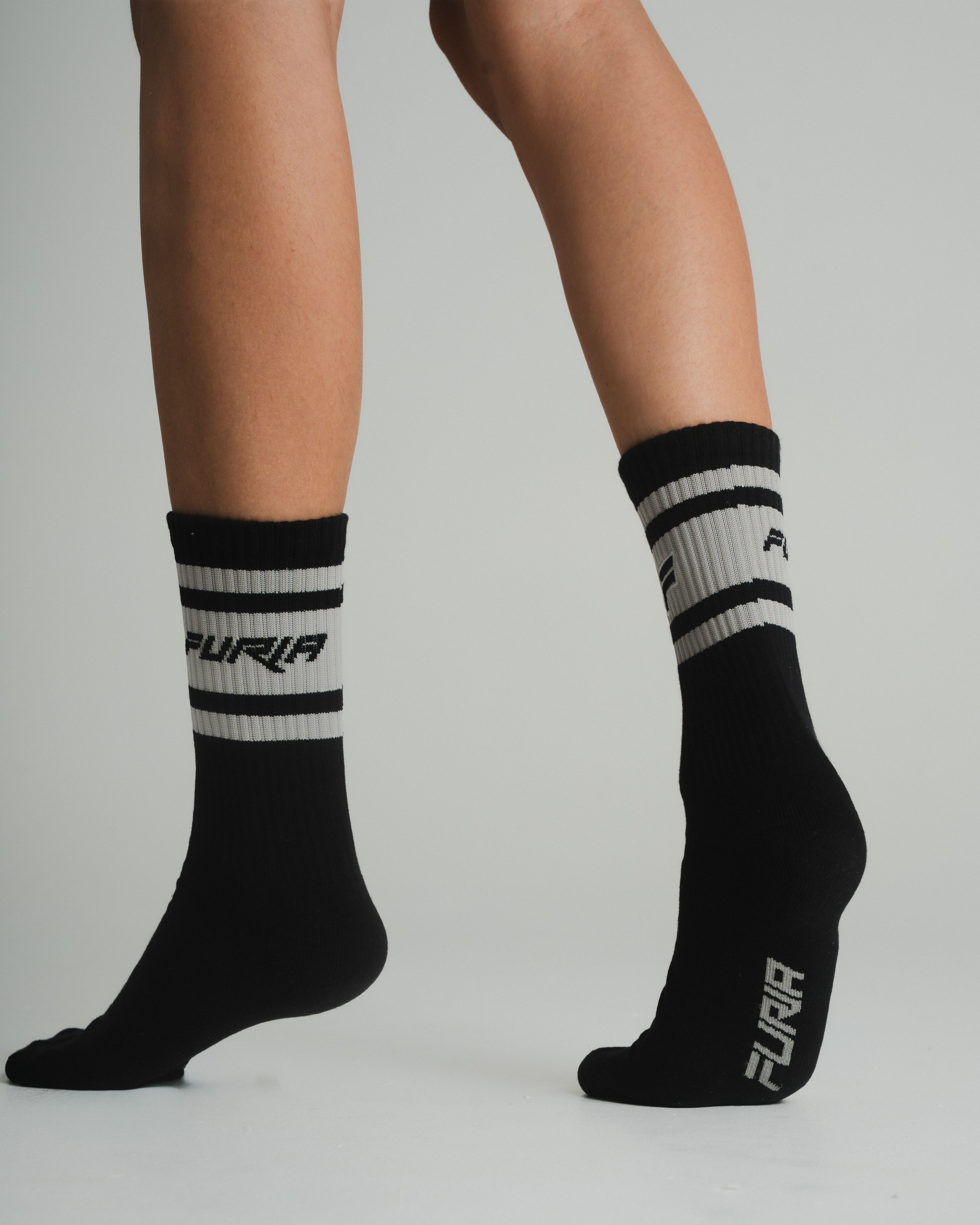 FURIAGEAR FURIA BOLD SOCKS LONG BLACK AND WHITE