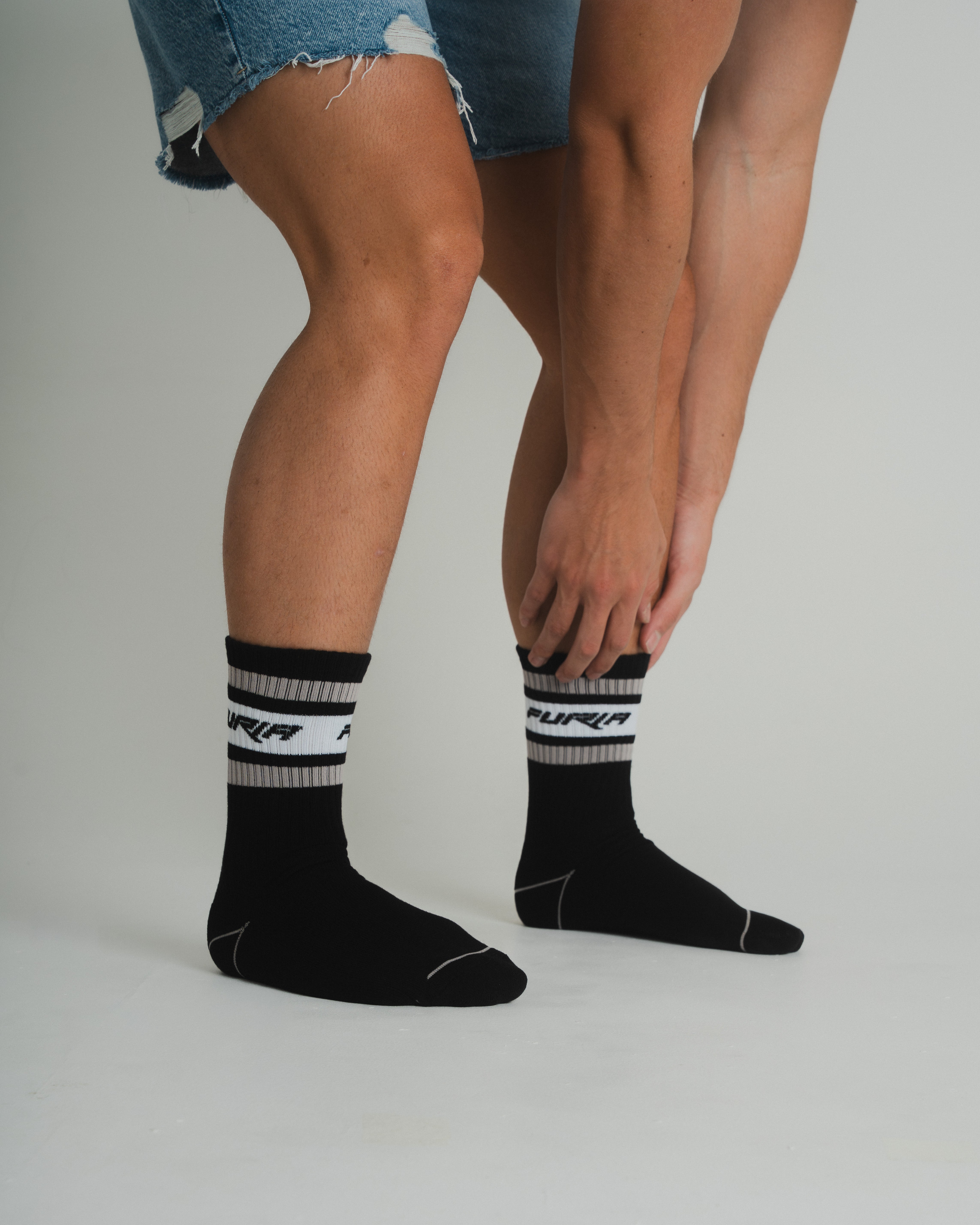 FURIA BOLD SOCKS LONG BLACK GREY WHITE
